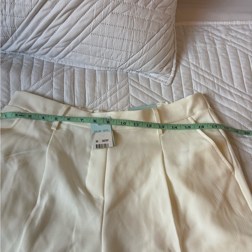 Womens Cream Elastic-Waist Pants